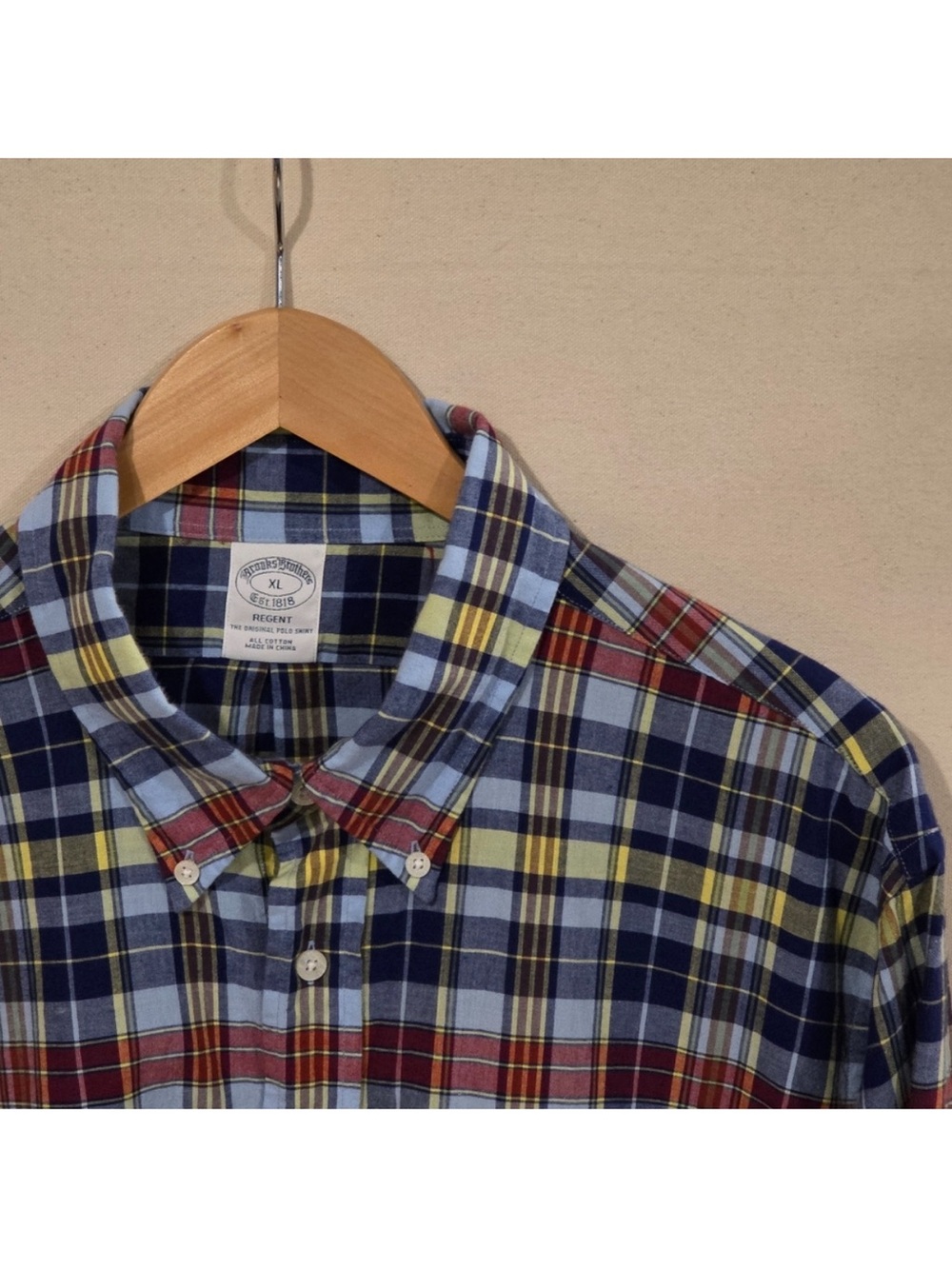 Brooks Brothers Madras Regent Fit Button Down XL